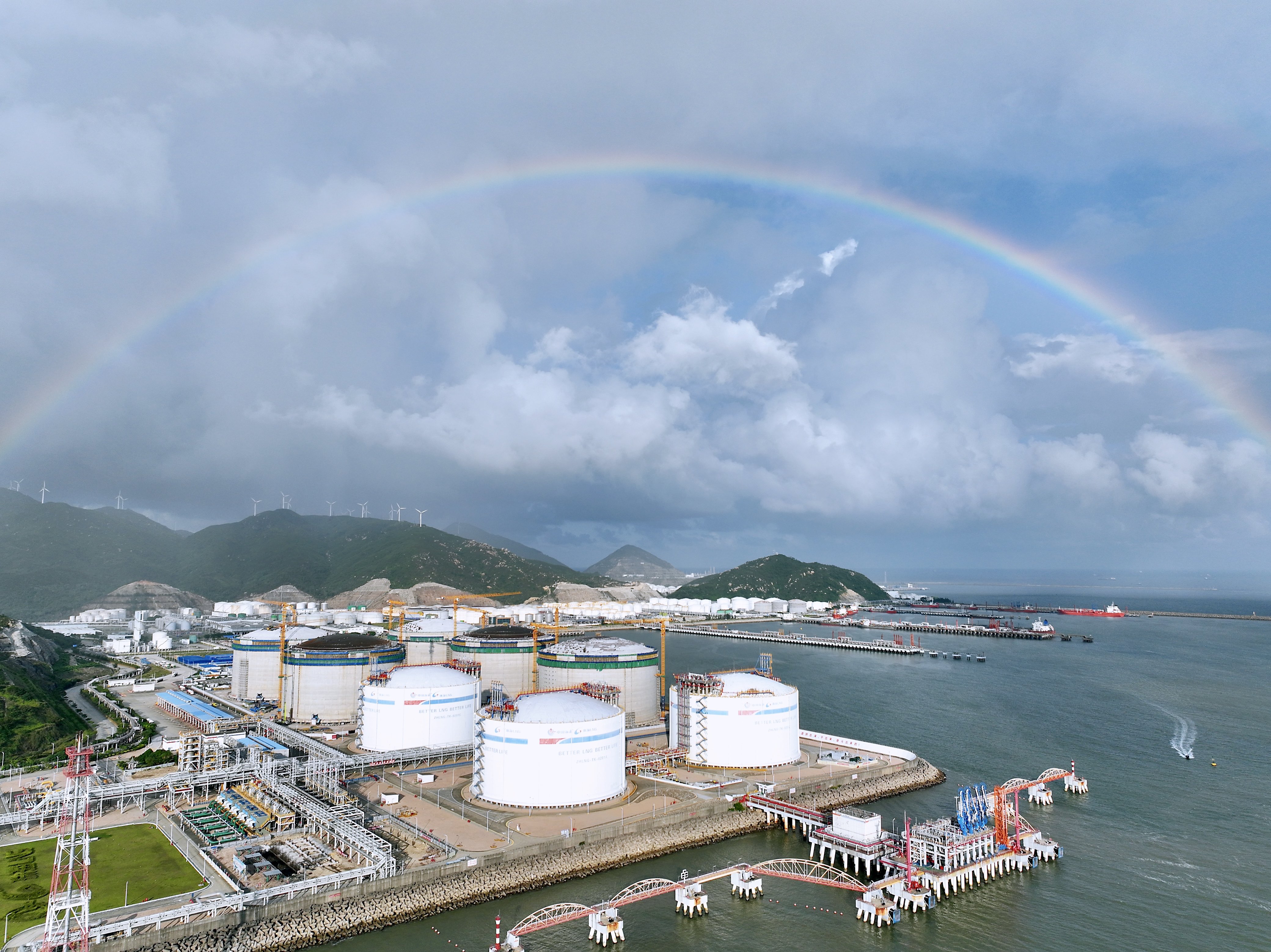 中國海油金灣“綠能港”全貌。廣東珠海金灣液化天然氣有限公司供圖