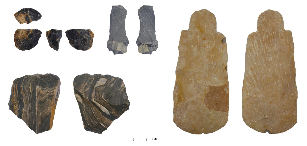 新石器時(shí)代出土石器。廣東省文物考古研究院供圖